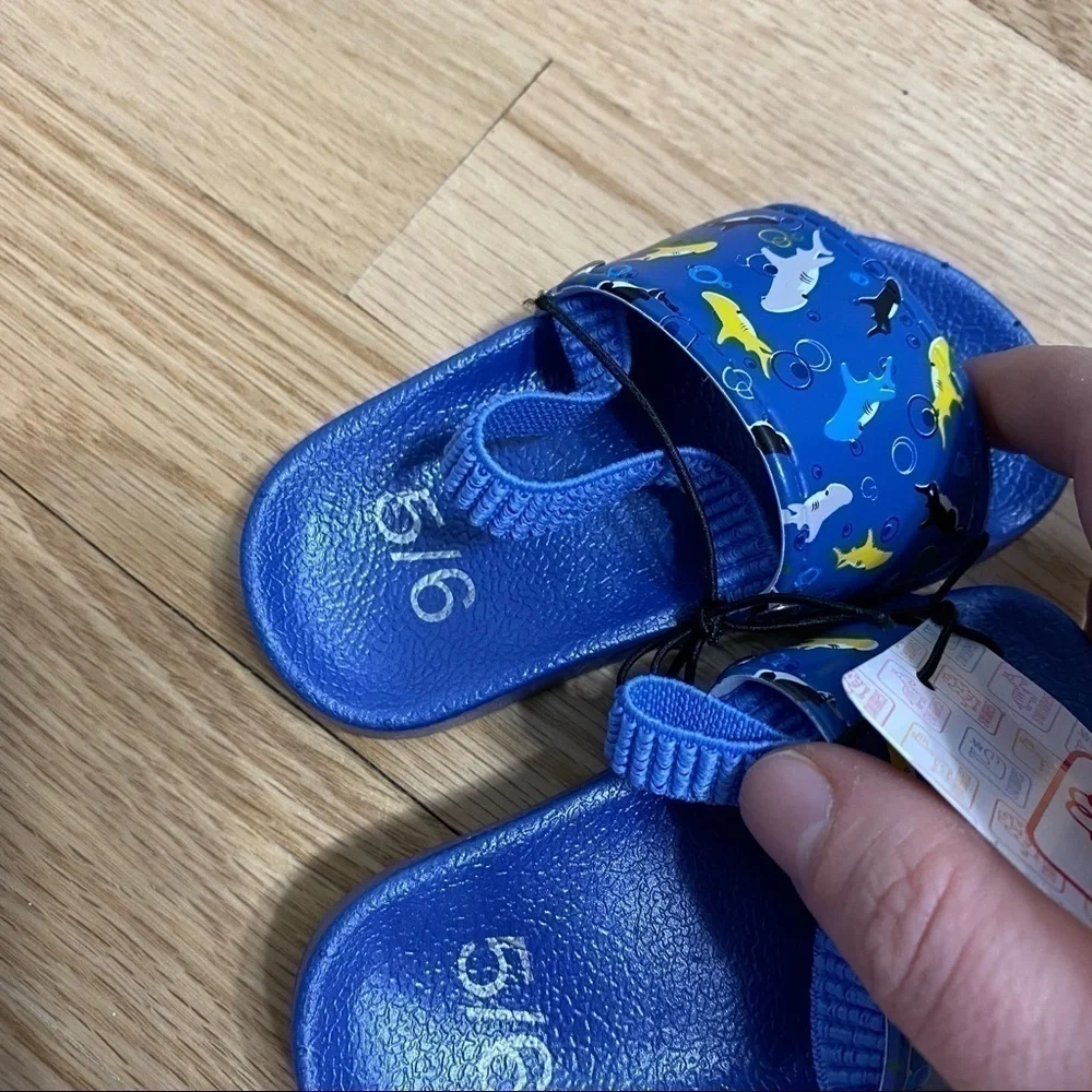 Swiggles Shark Print Sandals NWT 5/6 Blue Baby Boys